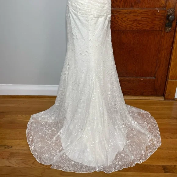 NWT White by Vera Wang Strapless Lace Wedding Dress